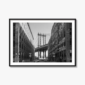 Williamsburg Bridge Photo Print: Black and White New York Wall Art