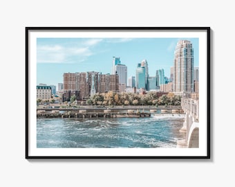 Minneapolis Skyline Fine Art Photography Print, Mississippi River Poster, Minnesota Wall Art