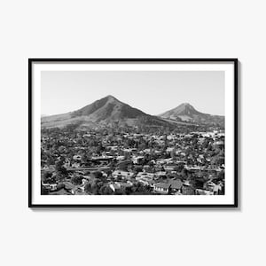 San Luis Obispo Black and White Photo Print: California Landscape Poster