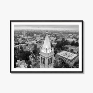 Berkeley Campanile Photo Print: Black and White Matted Wall Art