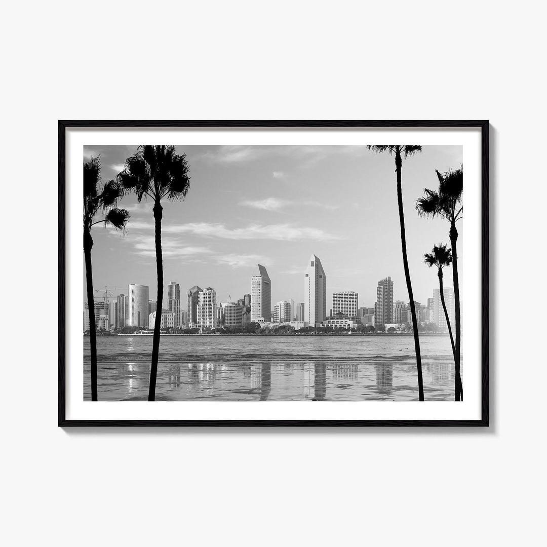 San Diego Skyline Black and White Fine Art Photography Print, Coronado ...