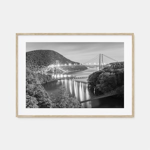 Hudson Valley fotoposter print horizontaal, Hudson Valley zwart-wit kunst, Hudson Valley fotografie, reizen, kaartposter