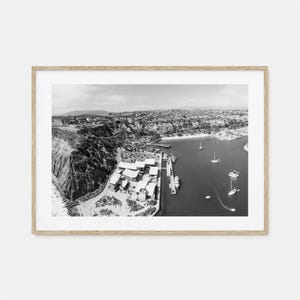 Dana Point Foto Poster Druck Horizontal, Dana Point Schwarzweiß Wandkunst, Dana Point Wand Fotografie, Reise, Karte Poster