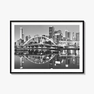 Melbourne Black and White Photography Print: Australian Travel Poster