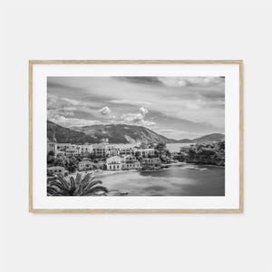 Griechenland Foto Poster Druck Horizontal, Griechenland Schwarz Weiß Wandkunst, Griechenland Wand Fotografie, Griechenland Reise, Griechenland Karte Poster