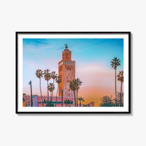 Stampa fotografica artistica di Marrakech, poster della moschea di Koutoubia, arte murale della Medina, decorazioni marocchine
