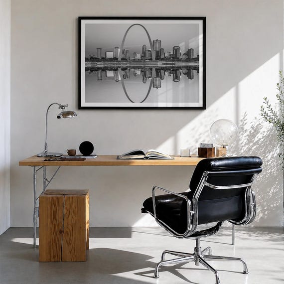 St Louis Skyline Black and White Fine Art Photo Print, Gateway