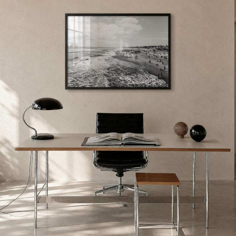 Huntington Beach Black and White Fine Art Photo Print, Orange County Poster, California Surf image 5