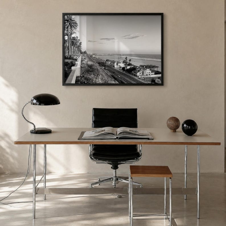 Schwarz-Weiß-Kunstdruck „Santa Monica“, Poster „Pacific Coast Highway“, Kalifornien Bild 5