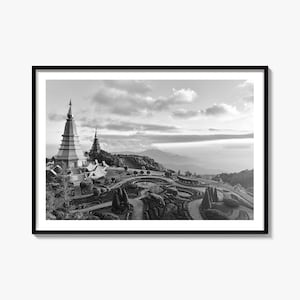Thailand Black and White Poster, Thailand Photography Print, Thailand Photography, Thailand Travel, Map Poster