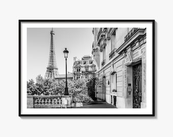 Paris Black and White Fine Art Photography Print, Eiffel Tower Poster, France Decor