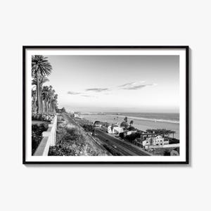 Schwarz-Weiß-Kunstdruck „Santa Monica“, Poster „Pacific Coast Highway“, Kalifornien Bild 1