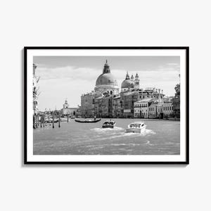 Venice Black and White Fine Art Photo Print, Grand Canal Poster, Italy Wall Decor