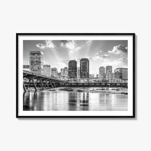 Richmond Black and White Photography Print: Matted Landscape Poster
