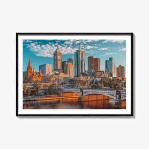 Melbourne Skyline Photo Print: Colorful Australian Landscape Wall Art