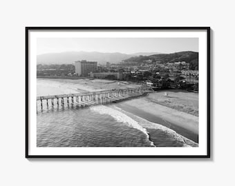 Ventura Black and White Fine Art Photography Print, San Buenaventura Poster, California Coast