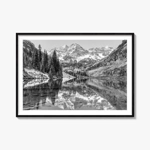 Aspen Colorado Photography Print: Black and White Landscape Wall Art
