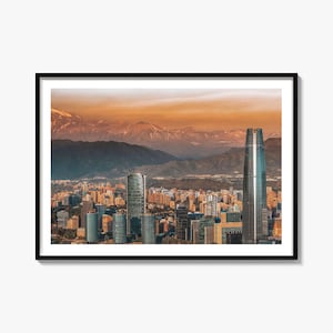 Santiago de Chile Photography Print: Colorful Landscape Wall Art