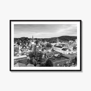 Burlington Vermont Photo Print: Black and White Landscape Poster