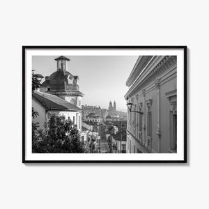 Quito Black and White Photography Print: Ecuador Travel Poster