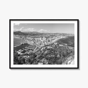 Calpe Black and White Poster, Calpe Black and White Art, Wall Photography, Travel, Calpe Map Poster