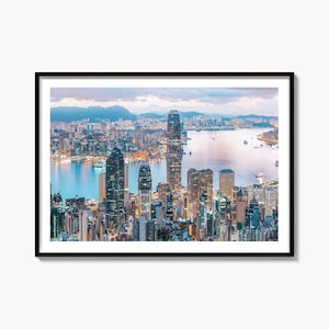 Impresión de póster de Hong Kong, arte mural fotográfico de Hong Kong, decoración de Hong Kong, impresión de viaje, póster de mapa callejero de Hong Kong, mapa de la ciudad