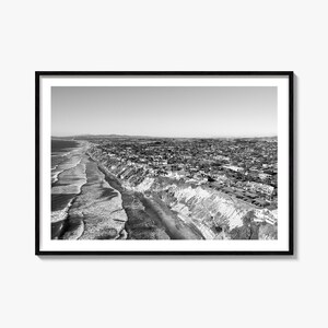 Encinitas Black and White Fine Art Photography Druck, Eucadia Poster, Kalifornien Dekor