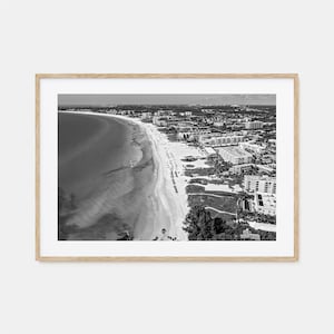 Póster fotográfico de Siesta Key con impresión horizontal, arte de pared en blanco y negro de Siesta Key, fotografía de pared de Siesta Key, viajes, póster de mapa