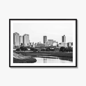 Fort Worth Black and White Poster, Fort Worth Photography Print, Fort Worth Wall Photography, Travel, Map Poster