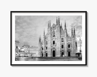 Milan Black and White Fine Art Photography Print, Duomo di Milano Poster, Italy.