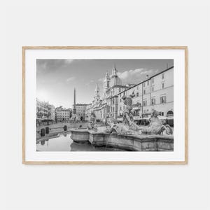 Rom Foto Poster Druck Horizontal Nr. 2, Rom Schwarzweiß Kunst, Wand Fotografie, Reise, Rom Karte Poster