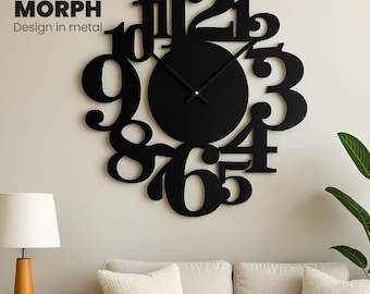 Large Wall Art Clock DXF for CNC - Industrial Home Decor