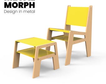 Chair + Side Table - DXF files for CNC Cutting + Blueprints