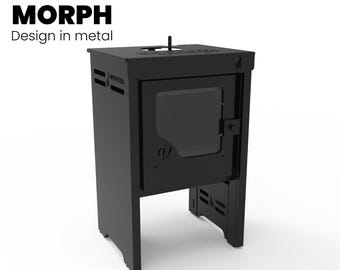 Wood Stove DXF Files for CNC Plasma or Laser + Blueprints  | Double Combustion – 9,000 kcal – Heats up to 100m2