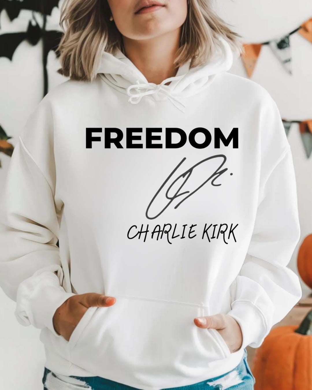 thumbnail image 2 of Wild Bobby Charlie Kirk Freedom Unisex Hoodie – Cotton Blend, Made In USA 2 of 3