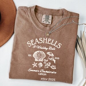 Seashells and Wedding Bells Shirts Bachelorette Shirts Beach Bachelorette Shirts Coastal bachelorette Bach Club Tee Comfort Colors Shirts