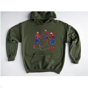 Spiderman Christmas Hoodie, Three Spider-Men Lights Graphic Sweatshirt image 3