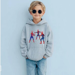 Spiderman Christmas Hoodie, Three Spider-Men Lights Graphic Sweatshirt image 4