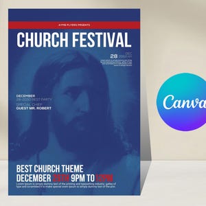 Church Flyer, DIY Flyer Template Design, Worship Church Flyer, Prayer Conference Flyer, Church Service Flyer, Premade Religious Invite Flyer