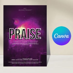 Church Flyer Template: DIY Canva Conference Poster (13x19&#39;&#39;)