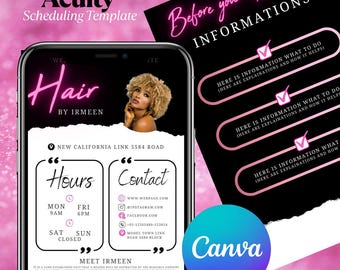 Hair Stylist Acuity Scheduling Canva Template