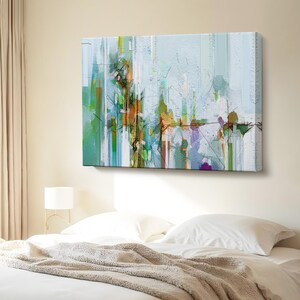 Modern Abstract Style Flowers Oil Painting Look Decorative Canvas Wall Art, Housewarming Gifts, Abstract Canvas Print, Large Wall Art