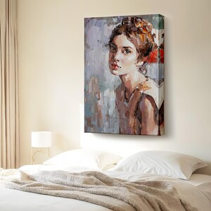 Innocent Young Girl, Oil Painting Look Canvas Art, Modern Portrait Canvas Art, Portrait Canvas Art, Portrait Canvas Wall Decor