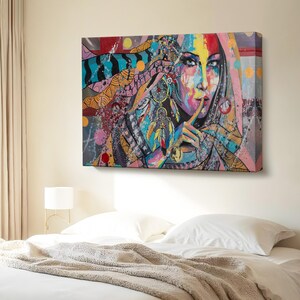 Protector Girl Portrait Oil Painting Look Decorative Canvas Wall Art, Surreal Canvas Wall Art, Surreal Canvas Print, Large Wall Art