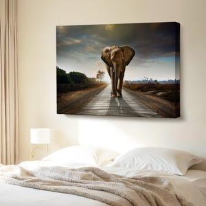 Elephant Decorative Canvas Painting, Framed Canvas Wall Art, Animal Canvas Wall Art, Animal Canvas Wall Decor, Animal Modern Wall Art