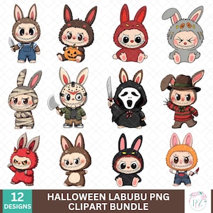 12+ Monster Doll Halloween Png Bundle, Cute Horror Movie Character Png, Doll Cartoon Halloween Png, Kawaii Halloween Sublimation design png