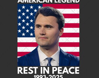 RIP Charlie Kirk Shirt PNG, Rest In Peace Charlie Kirk, Charlie Kirk Memorial Shirt, Kirk Transparent TShirt PNG, American Patriot Png