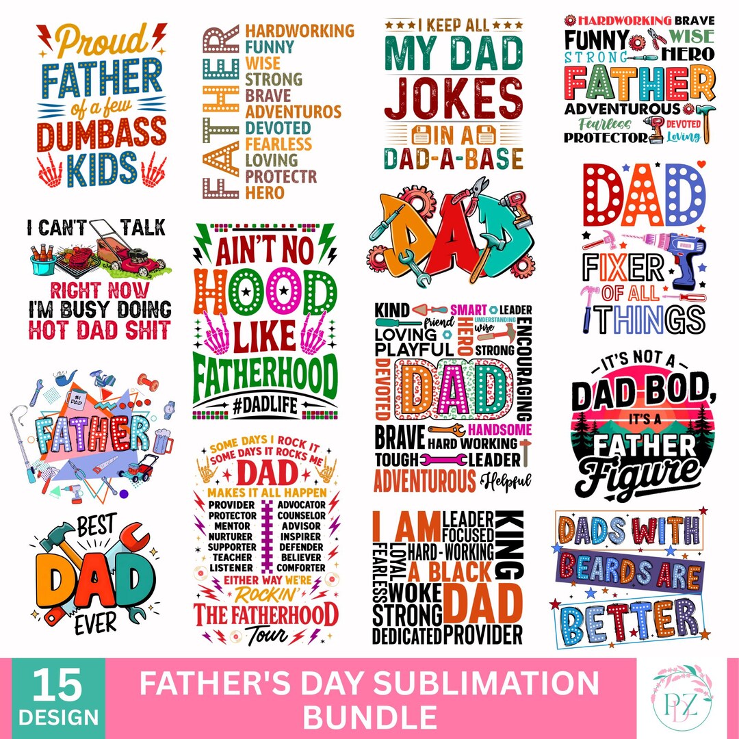 Father's Day Sublimation Bundle, Best Dad Ever Png, Sublimation Design ...