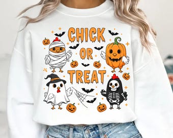 Chick Or Treat Png, Halloween Chicken Png, Spooky vibes Png, Funny Halloween Chicken Png, Kids Halloween Png, Fall Chicken Shirt Design