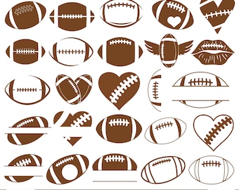 Pacote de SVG de futebol, SVG de futebol, SVG de monograma de futebol, SVG de esportes, Silhueta de futebol, SVG de futebol americano, Moldura de nome de futebol SVG